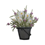 White Daisies in Bucket Embroidered Patch