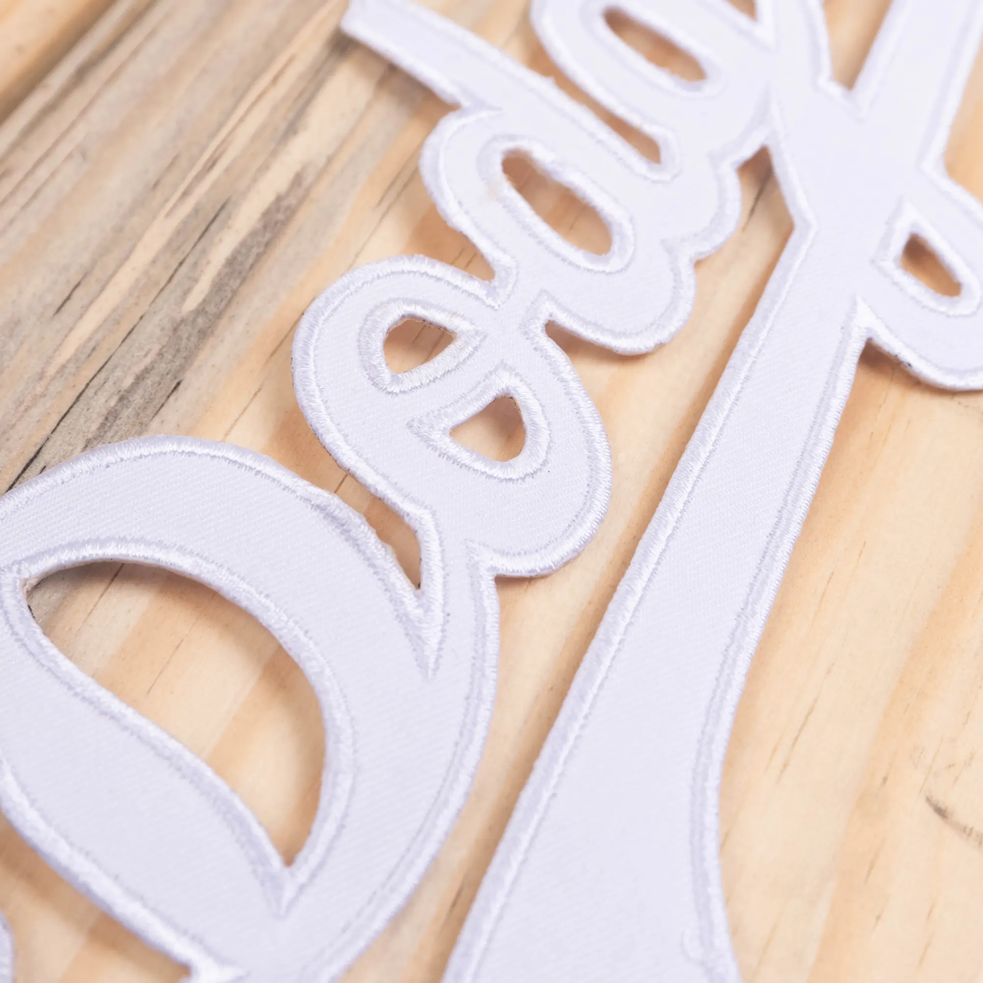 LA Dodgers Close-up Detail White Script Logo Patch