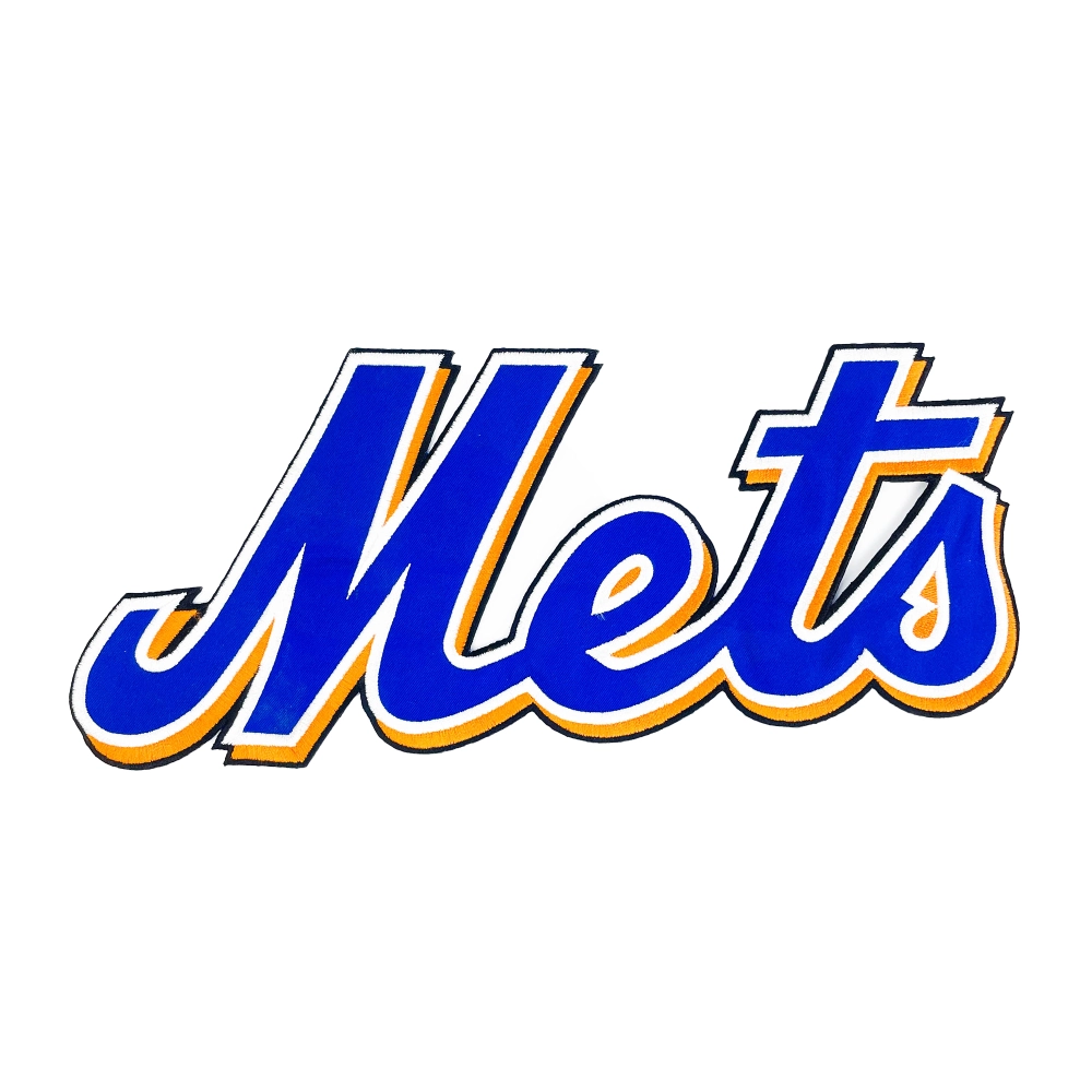 New York Mets letters blue yellow logo patch