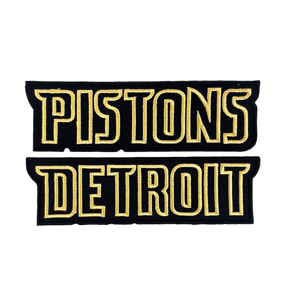 Pistons Detroit Script Black/Gold Patch
