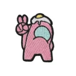Among Us Peace Sign Pink Crewmate Patch