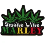 Bob Marley Smoke Like Marley Rasta Embroidered Cannabis Leaf Patch
