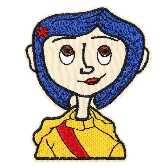 Coraline Jones Blue Hair Girl Patch