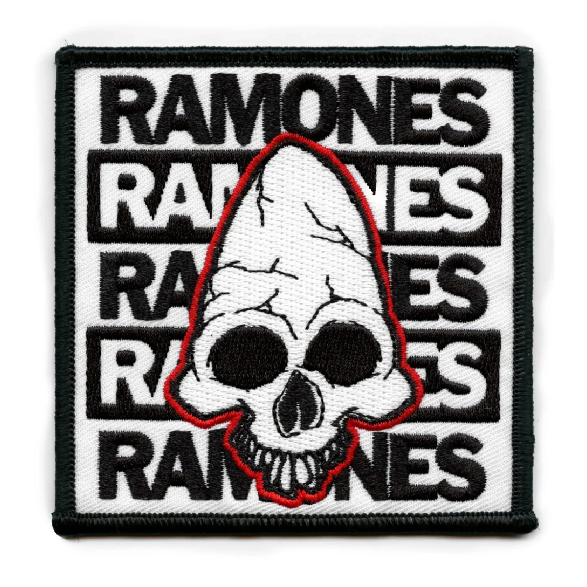 The Ramones White Skull Logo Patch